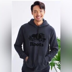 Roots Navy Hoodie with Black Beaver Logo